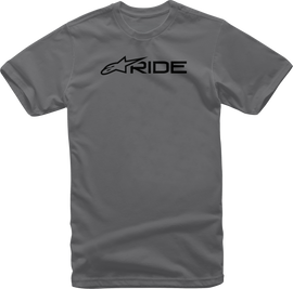 Alpine Star Ride 3.0 Tee in charcoal and black, men's casual T-shirt with brand logo detail visible in the image.