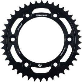 Black 42-tooth steel rear sprocket for Honda CRF250 by Fire Power, featuring durable construction and precise fit.
