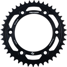Load image into Gallery viewer, Fire Power steel 42-tooth rear sprocket for Honda CRF250 motorcycle, black finish with gear teeth visible.