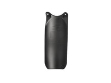 Load image into Gallery viewer, Acerbis black mud flap for motorcycle body, model 29750-20001, shown mounted on a bike with rugged terrain background.