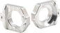 Silver WORKS Axle Blocks Elite KTM/Hus drive block for motorcycle wheel stabilization, shown in black and silver finish.