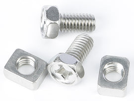 Yuasa hardware fasteners featuring a set of stainless steel nuts and bolts, including 6x12mm bolts in a hardware fittings set.