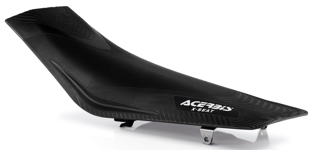 Acerbis X Seat black off-road motorcycle seat with textured surface and mounting points for off-road riding.