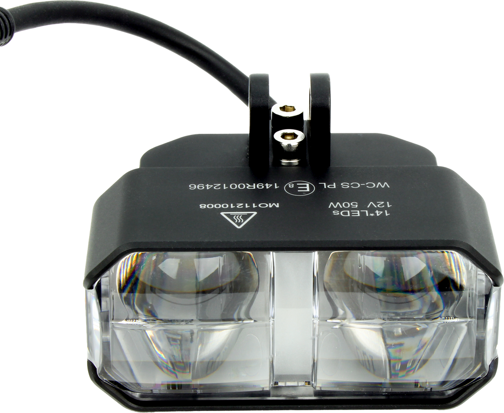 Cyron Lighting Aux Driving Lights Kit with 1.25-inch bar mount, featuring white protective covers and sturdy mounting hardware.