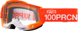 100-PERCENT Accuri 2 Jr Goggle with clear lens, lightweight sports eyewear designed for young athletes, featuring a comfortable fit.