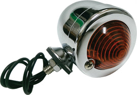 HardDrive Bullet Marker Light with chrome finish and amber lens, featuring a single filament bulb for vehicle signaling or decoration.