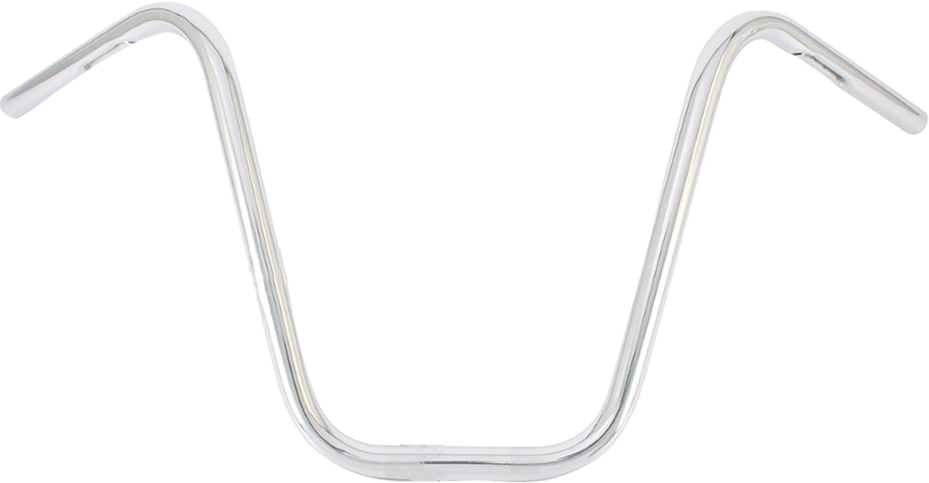 Chrome Burly Brand Narrow 12-inch Apehangers handlebars with 1-inch diameter for motorcycle handlebar replacement.