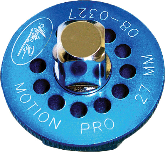 Motion Pro combo axle wrench and tire tool with 3/8" breaker bar and 27mm adapter, designed for motorcycle maintenance.