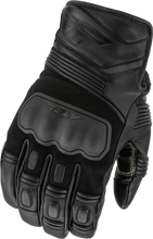 Load image into Gallery viewer, Fly Racing Surveyor Gloves in black, large size, showcasing durable fabric and secure wrist closure for motocross or biking.