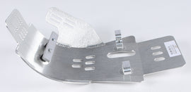 Devol skid plate for Yamaha YZ250 motorcycle, durable protective metal guard, shown mounted on bike frame.