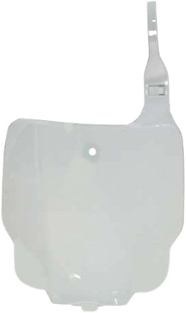 Acerbis front number plate for motorcycle, featuring a sleek black design with mounting holes for easy installation.