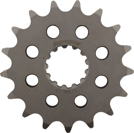 Supersprox steel 17-tooth front motorcycle sprocket for on-road bikes, with a 530 chain compatibility and durable construction.