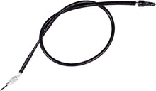 Load image into Gallery viewer, Motion Pro black vinyl Speedo cable 70-4143 for motorcycle speedometer, showing the cable with black vinyl coating and connectors.