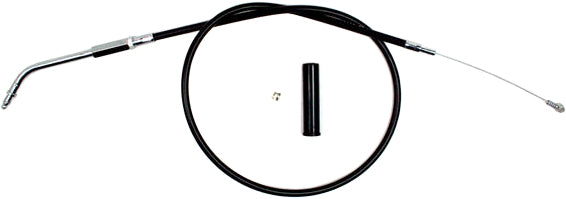 Motion Pro Black Vinyl Idle Cable 70-6335 for motorcycle hydraulic control lines, showing the black vinyl-coated cable and fittings.