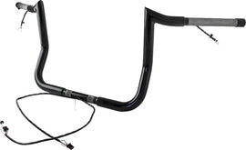 14-inch Monkey Bagger Bar handlebars by BAGGERNATION in satin black, prewired for 2023 FLH/Flt motorcycles.