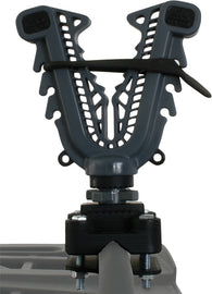 ATV-TEK V-Grip Single mount bracket for ATVs, sturdy black metal construction with V-shaped grip for secure attachment.