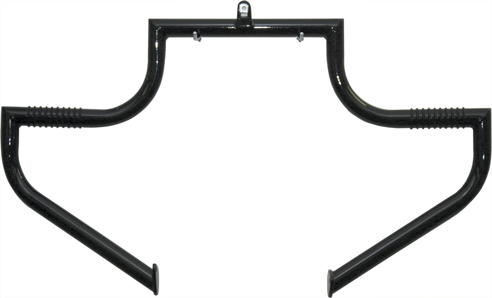 Lindby engine guard HD Linbar for FLH Touring models 97 and up, black body protection bar mounted on motorcycle engine area