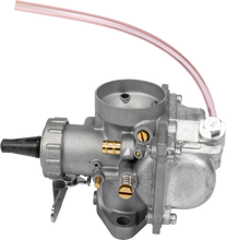 Charger l'image dans la galerie, Mikuni VM22 roundslide carburetor for motorcycle intake system, featuring metal body and adjustment screws.