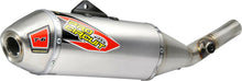 Load image into Gallery viewer, Pro Circuit T-6 stainless slip-on exhaust for Kawasaki 250F motocross bike, showing the sleek metallic exhaust with branding.