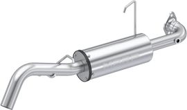 MBRP Exhaust single slip-on system with 5-inch chrome performance muffler for enhanced sound and style.
