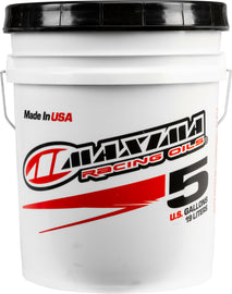 Maxima Suspension Cleaner 5-gallon pail, chemical product for cleaning motorcycle suspension components, brand Maxima.