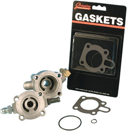 James Gasket oil pump mounting gasket kit with paper gaskets for 91-Xl engine, includes seals and mounting components.