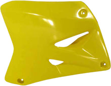 Load image into Gallery viewer, Acerbis yellow radiator shrouds for motorcycle, showcasing the bright yellow color and aerodynamic design.