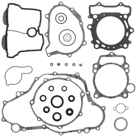 Vertex Complete Gasket Set with Oil Seals, including gaskets and seals for engine repair, arranged neatly on a white background.