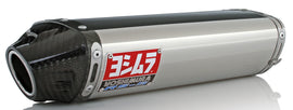 Yoshimura Street RS-5 slip-on exhaust with stainless steel and carbon fiber components on a motorcycle.
