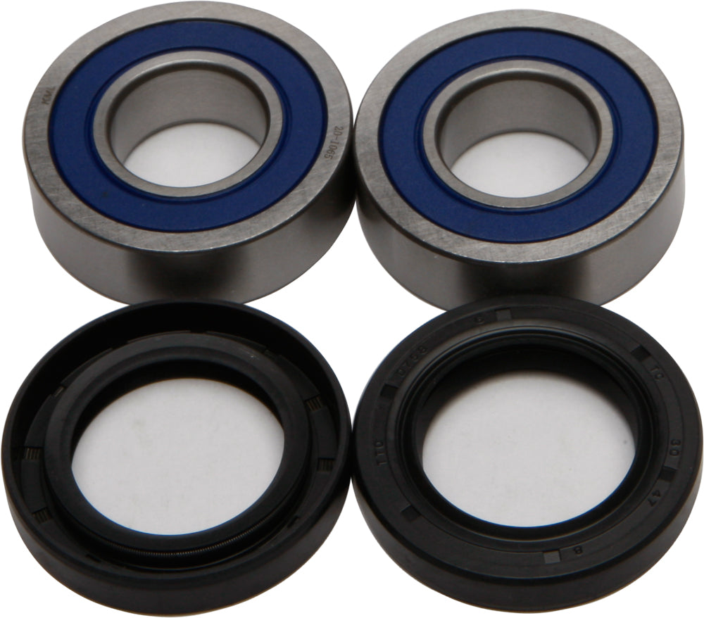 All Balls drive wheel bearing and seal kit 22-51654, showing metal bearings and rubber seals for vehicle wheel assembly.