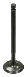 Bronco engine exhaust valve 183-09518E with metal stem and valve seat, used in automotive engine systems.