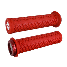 ODI Grips ATV Vans V2.1 Grip in red and red, 135mm length, designed for ATV handlebars, featuring textured rubber for better grip.