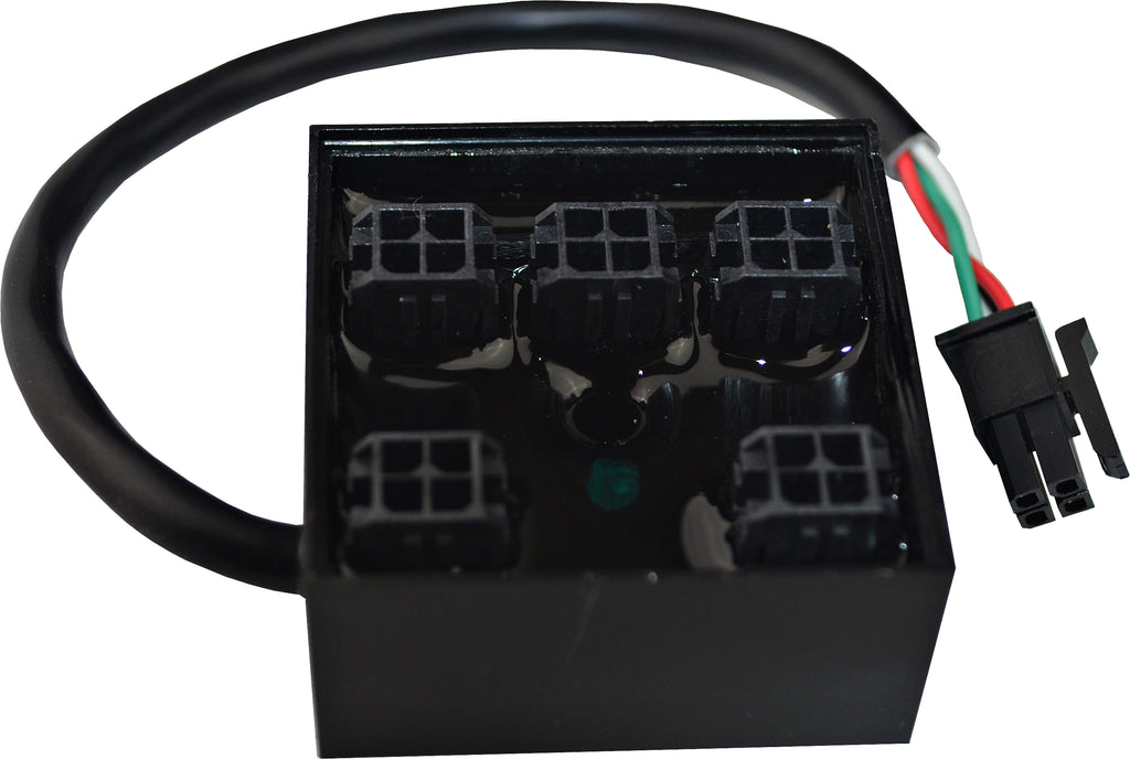 Straightline Performance Night Cruiser LED 5-way splitter electrical component showing black plastic connector with five ports