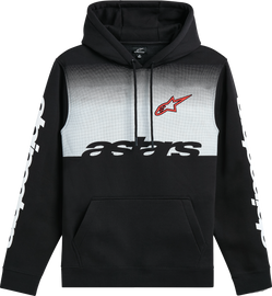 Black Alpine Star Specter Hoodie with brand logo, featuring a comfortable fit and casual style.