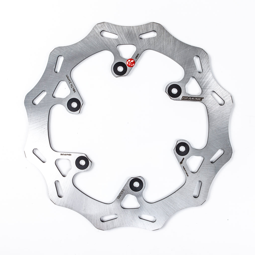 Rear braking rotor by Braking, showing a circular metal disc with vented design for brake system applications.