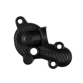 Polisport Plastics waterpump cover for Beta engines, black plastic component with detailed fins and mounting features.
