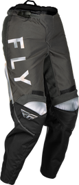 Fly Racing Women's F-16 Pants in black and grey, size 0/02, featuring durable fabric and sporty design for motocross riding.