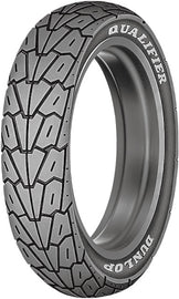 Dunlop K525 rear motorcycle tire 150/90-15 bias ply, 74V load rating, with tread pattern, mounted on wheel.