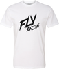 White Fly Racing Fly Brawl Tee shirt with bold black graphic design, displayed flat on a plain background.