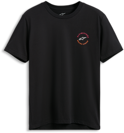 Alpine Star True Ss CSF Tee in black, size large, featuring a classic crewneck design with the Alpine Star logo on the front.
