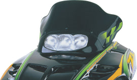 Powermadd Cobra windshield with low black and green accents, 14-inch windscreen for ZR2 A/C vehicle, model 10-12220.