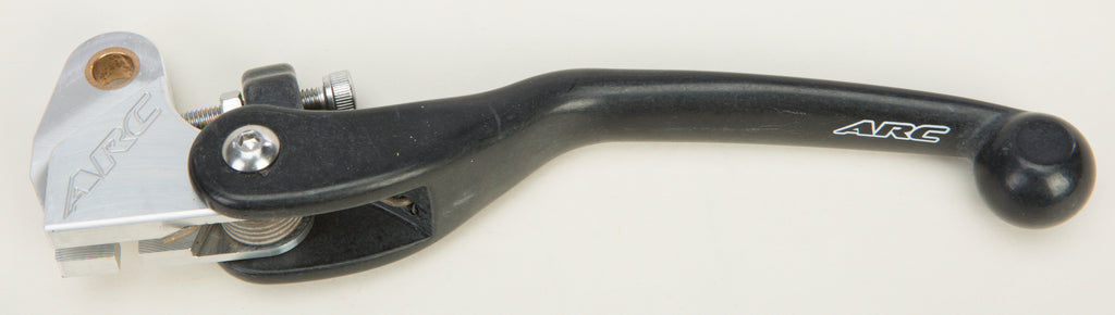ARC composite clutch lever for motorcycles, showing the sleek, black lightweight lever with ergonomic design and mounting hardware.