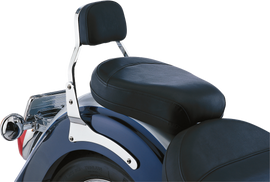 Cobra Mini Sissy Bar with padded chrome finish on Suzuki Volusia 800, C50, M50 motorcycle, 2001-2014.