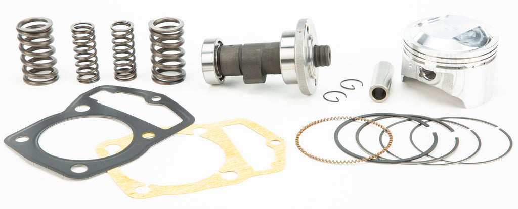 BBR 175cc Big Bore Kit engine piston, cam, and valve springs for motorcycle engine upgrade, with high-performance components.