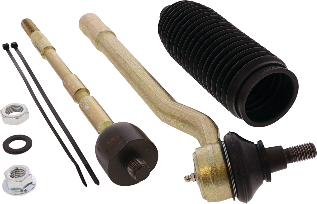 All Balls suspension tie rod end kit Pol 251-1125 showing metal joints and rubber boots for vehicle steering system