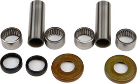 All Balls Swingarm Bearing Kit 22-81201 for motorcycle suspension, showing bearings and components in the kit.