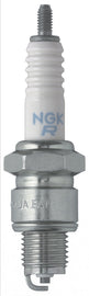 NGK 2-DR4HS spark plug showing metal terminal and ceramic insulator for automotive ignition systems.