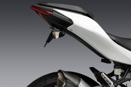 Yoshimura Fender Eliminator Kit for Kawasaki motorcycle, black body with sleek design, mounting hardware visible.