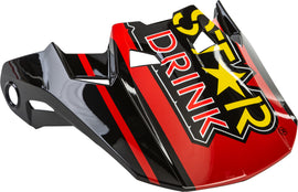 Fly Racing Formula CC Rockstar helmet visor in black, red, and yellow for XL to 2XL size, shown on a motorcycle helmet.