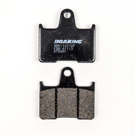 Braking semi-metallic brake pad set 31-875S with brake hardware, designed for vehicle braking systems, in black and metal finish.